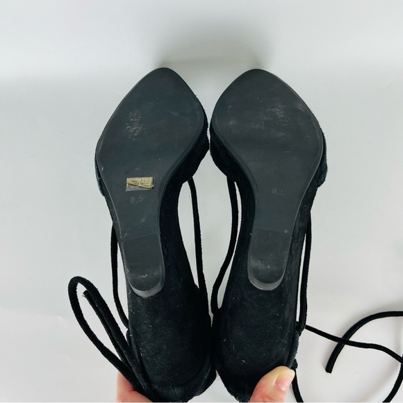 Jeffrey Campbell Black Suede Point Toe Strappy Wedges - Picture 6 of 7